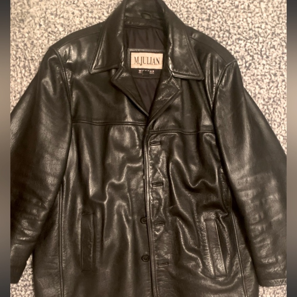Wilsons M Julian Mens XL Leather Jacket Thinsulate
Quilted Lining Black Classic